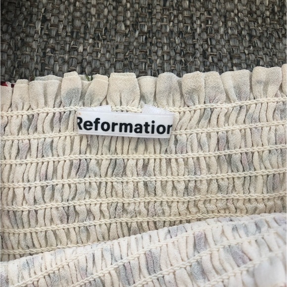 REFORMATION PUFF SMOCK SQUARE NECK FLORAL PRINCESSCORE COTTAGECORE ROYALCORE TOP - Picture 4 of 9